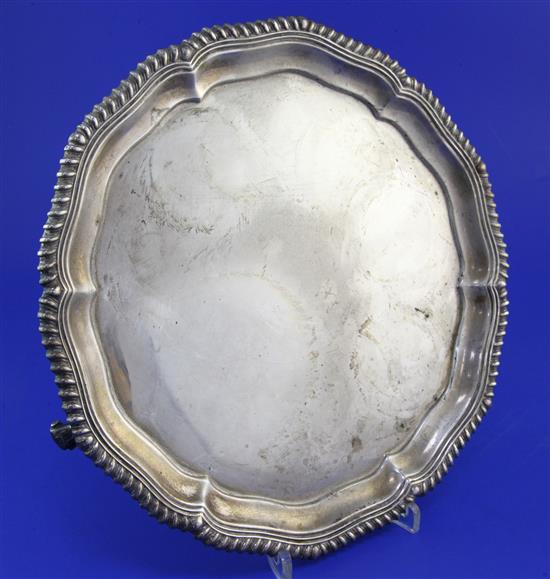 A George V silver salver by Elkington & Co, 18 oz.